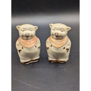 Vintage Shawnee Smiley the PIG Salt and Pepper Shaker Set Peach Scarfs #6